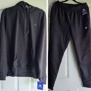 Champion Black Hoodie and Joggers Set